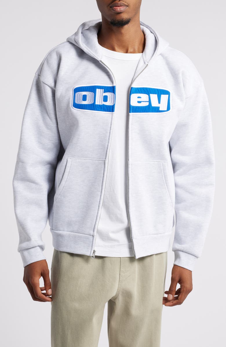 Obey Boxed In Extra Heavy Zip Hoodie, Main, color, 