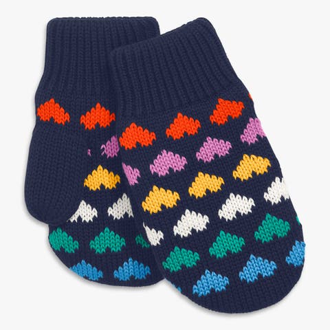 Baby Fleece-Lined Rainbow Hearts Mittens