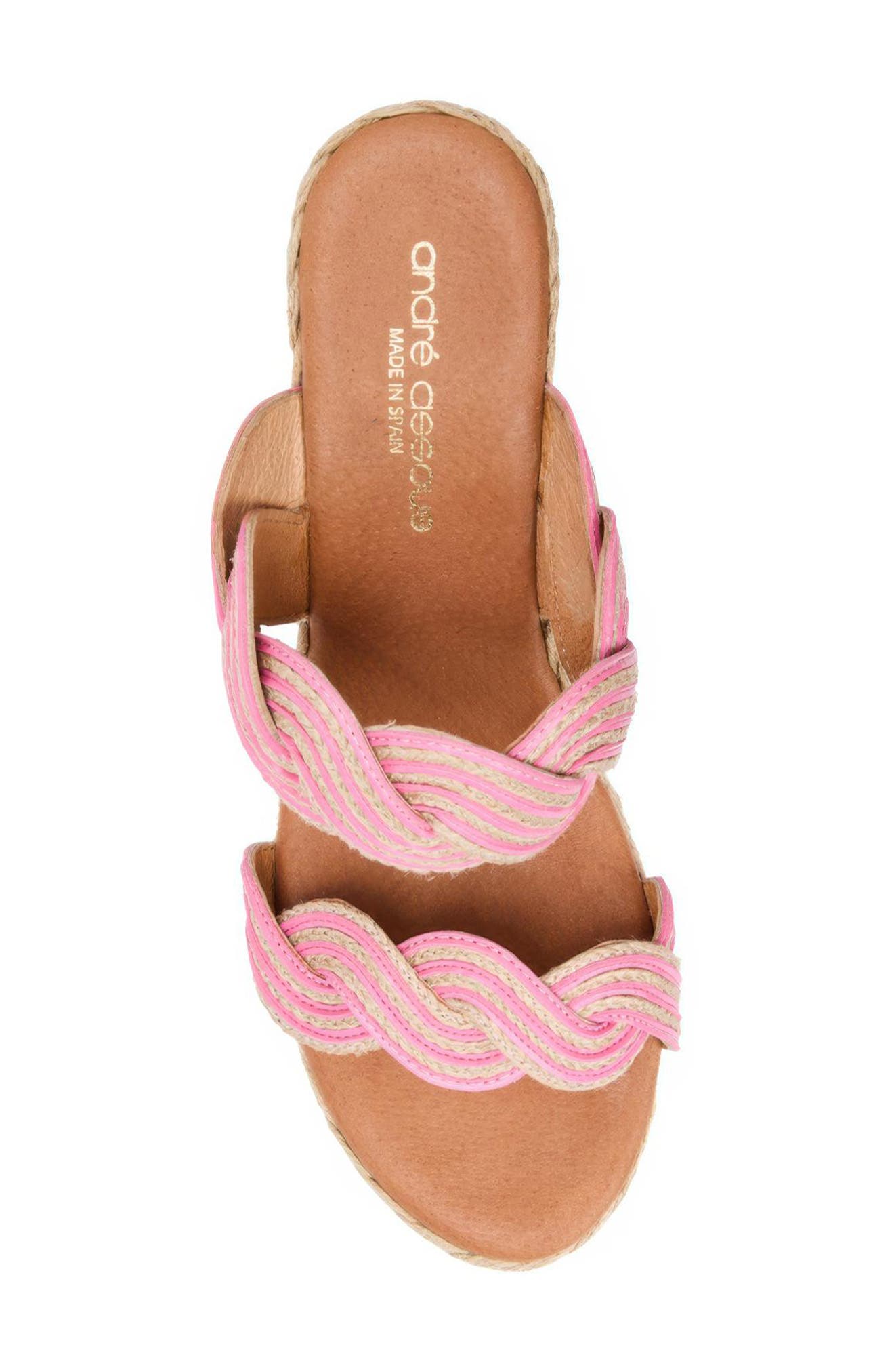 Nolita Twist Wedge Slide Sandal, Alternate, color, NATURAL/ PINK