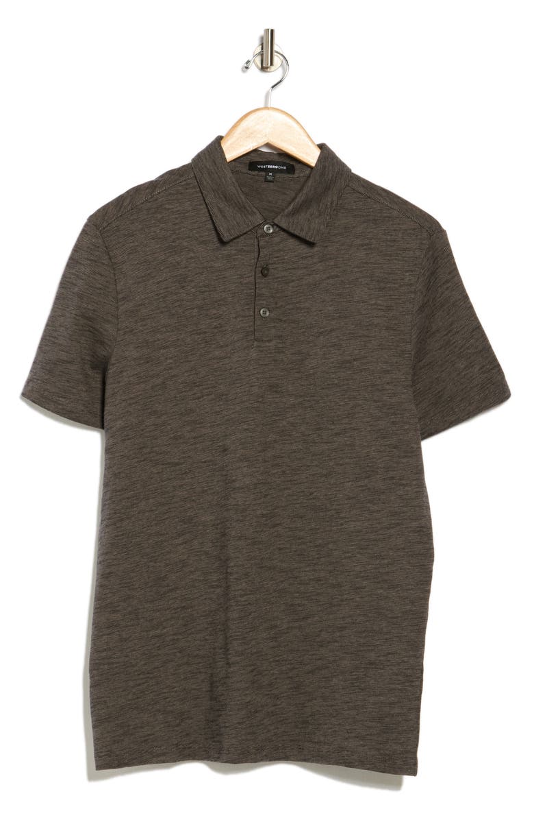 WESTZEROONE Bryce Cotton Polo, Alternate, color, Black/ Beige
