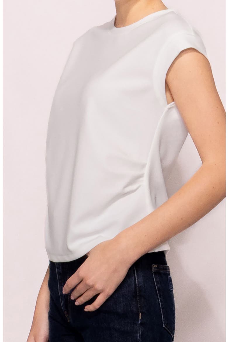Cinched Techno Top, Alternate, color, WHITE