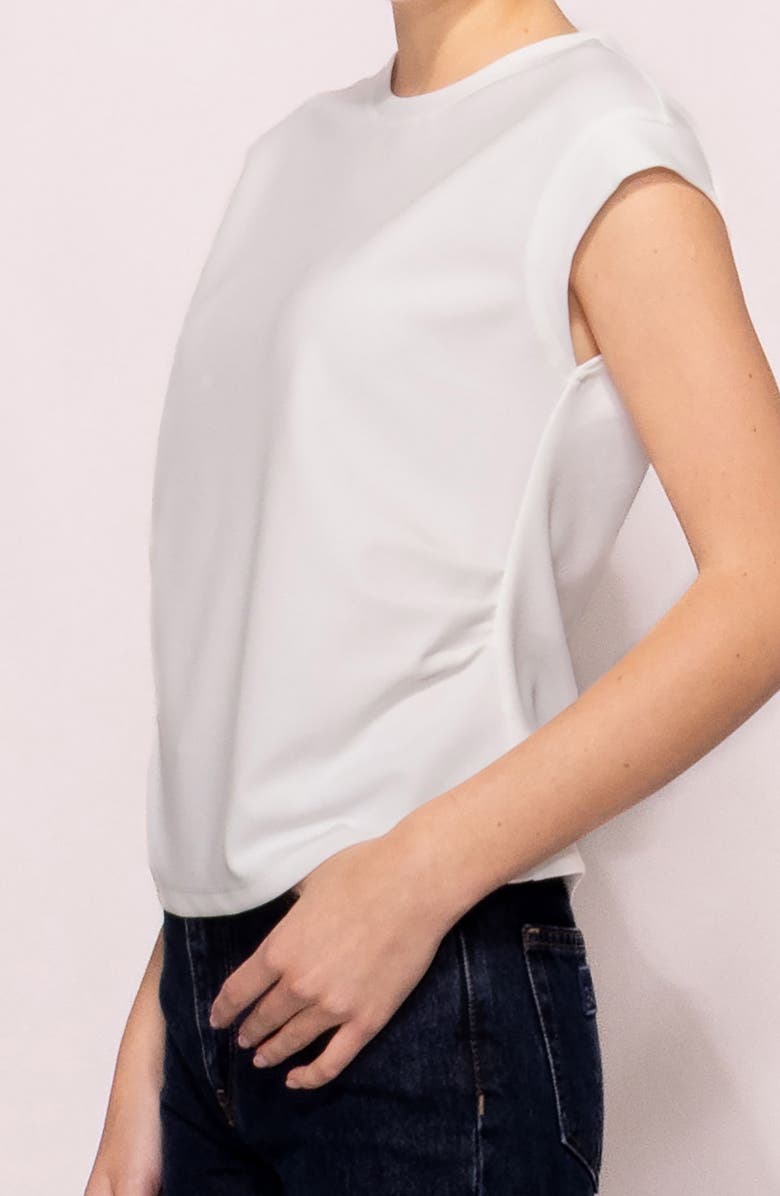 MELLODAY Cinched Techno Top, Alternate, color, White