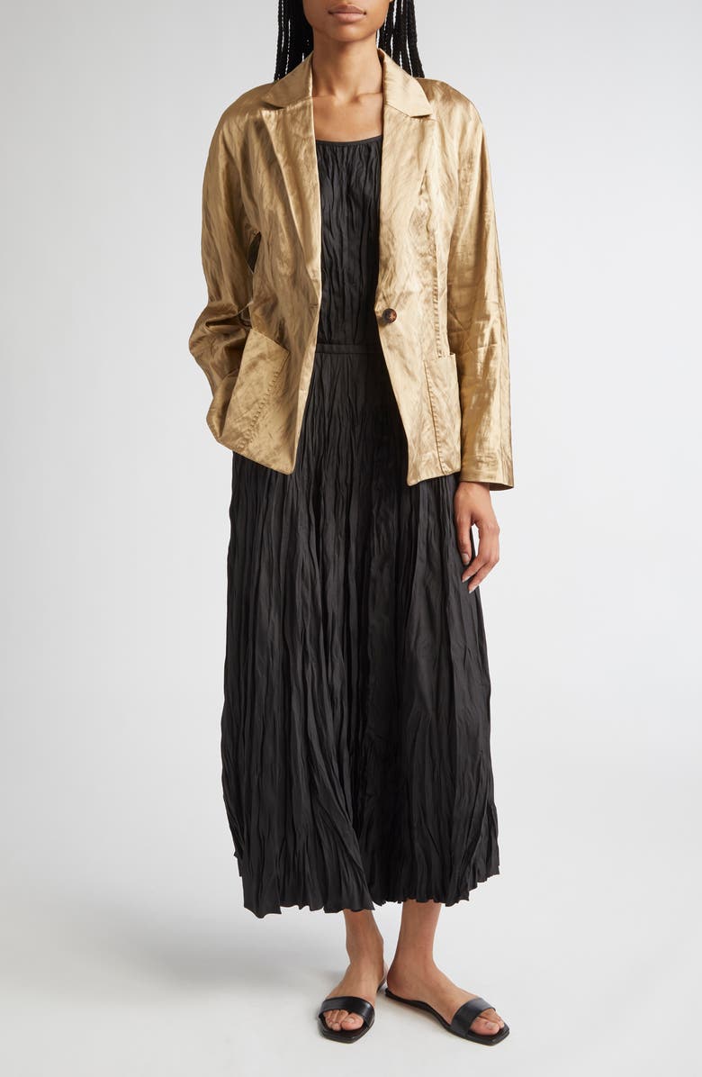 Lafayette 148 New York Pintuck Back Satin Jacket, Alternate, color, Clay