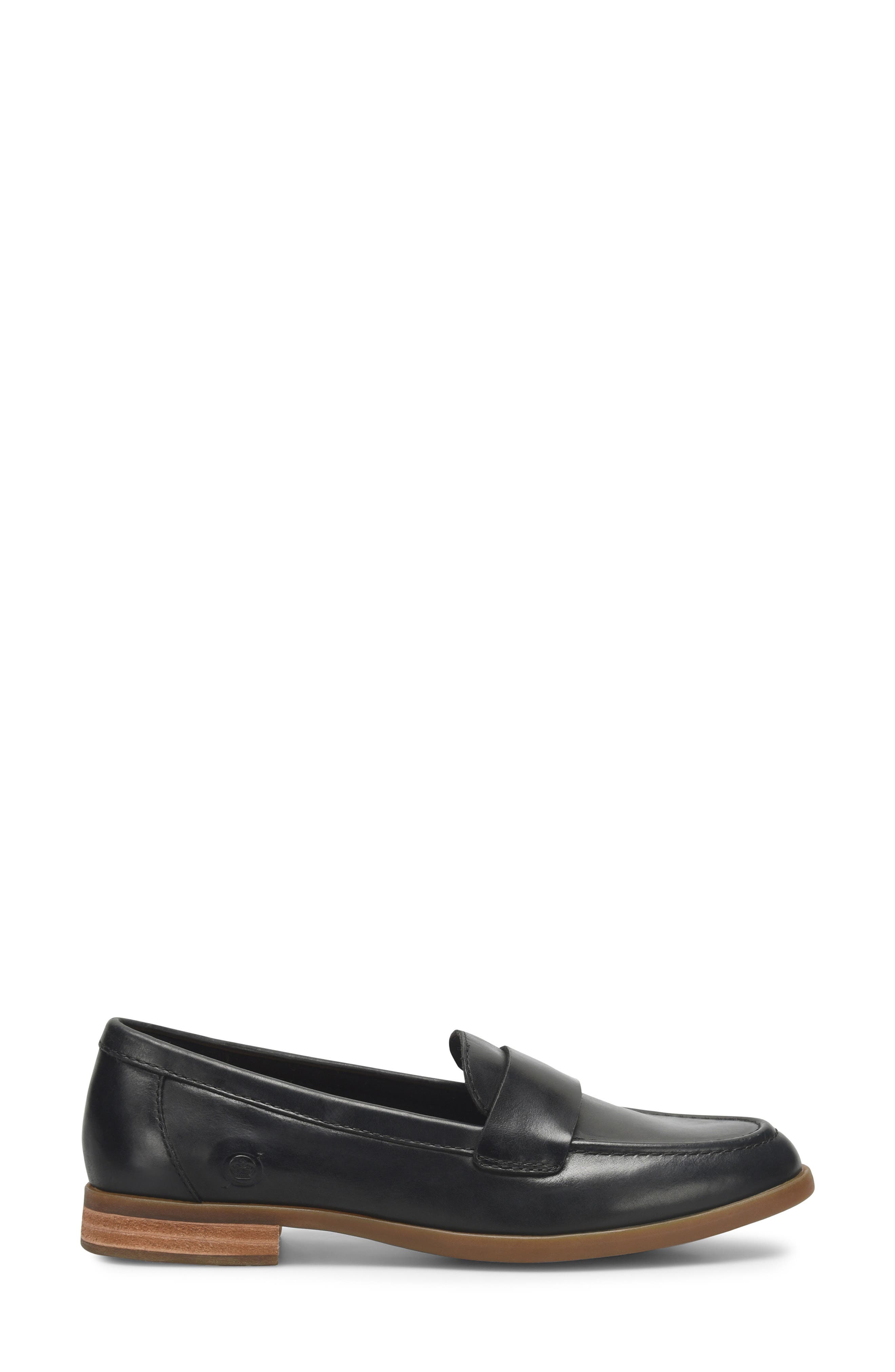 Børn Apron Toe Loafer, Alternate, color, Black Fullgrain