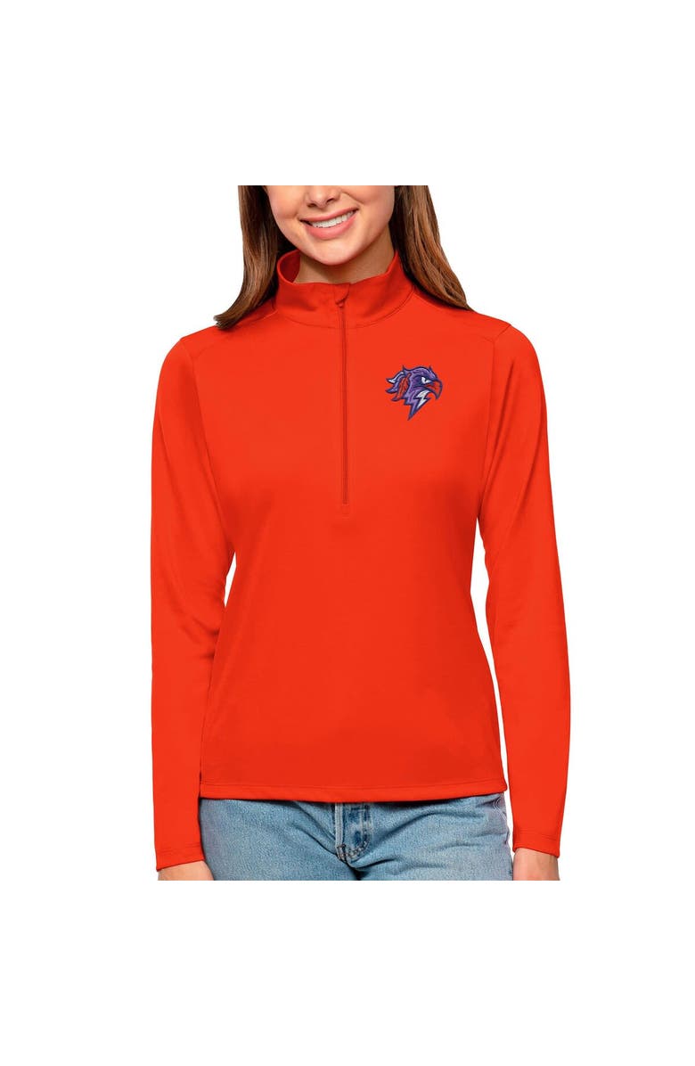 ANTIGUA Women's Antigua Orange Halifax Thunderbirds Tribute Quarter-Zip Pullover Top, Main, color, Orange