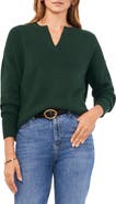 Vince Camuto Drop Shoulder V-Neck Sweater