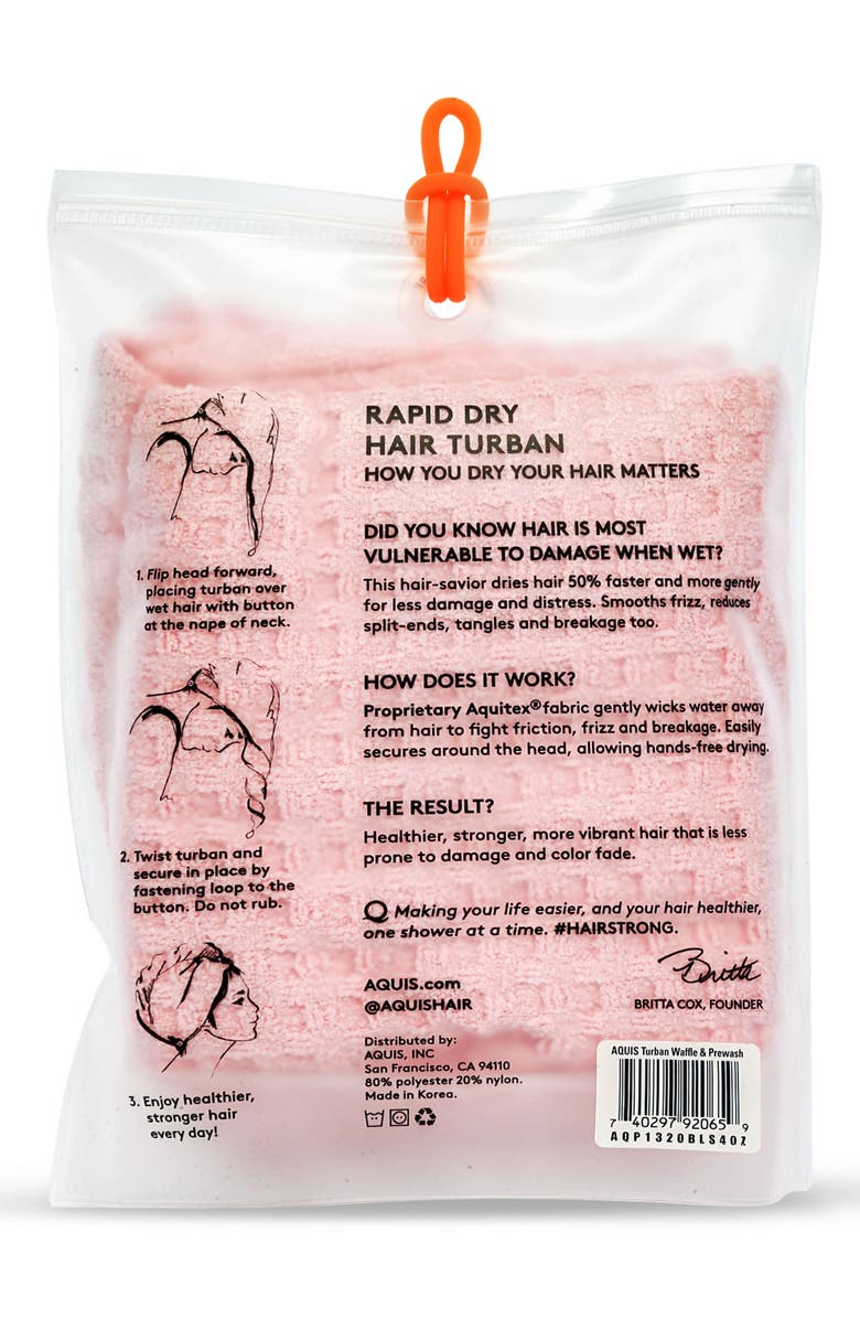 AQUIS Rapid Dry Waffle Hair Wrap Towel, Alternate, color,