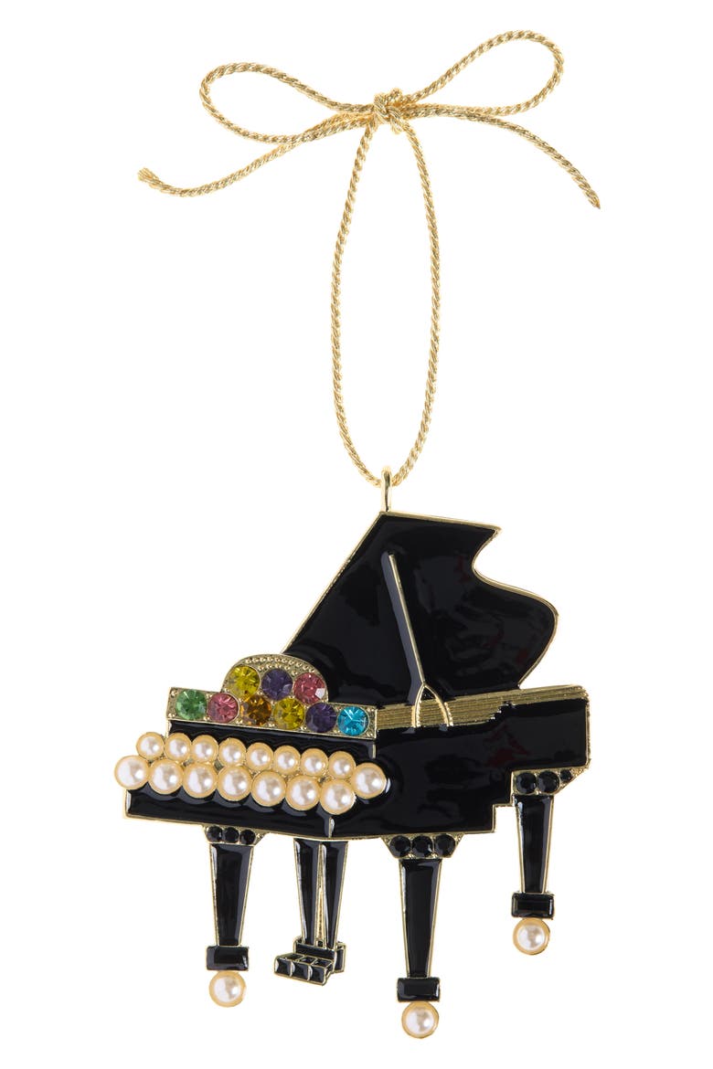 Note Worthy Piano Ornament, Main, color, BLACK MULTI