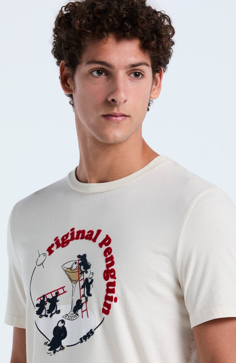 Original Penguin Flocked Graphic T-Shirt, Alternate, color, Birch