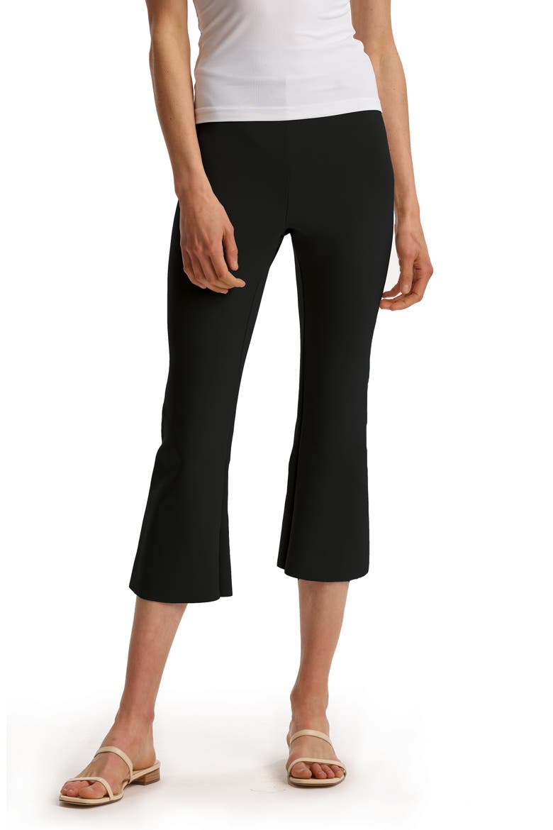 Neoprene Flare Crop Leggings, Main, color, BLACK