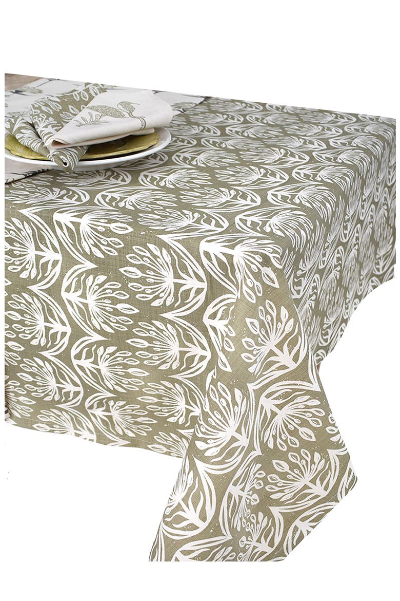 Botanical Tablecloth, Main, color, SAGE