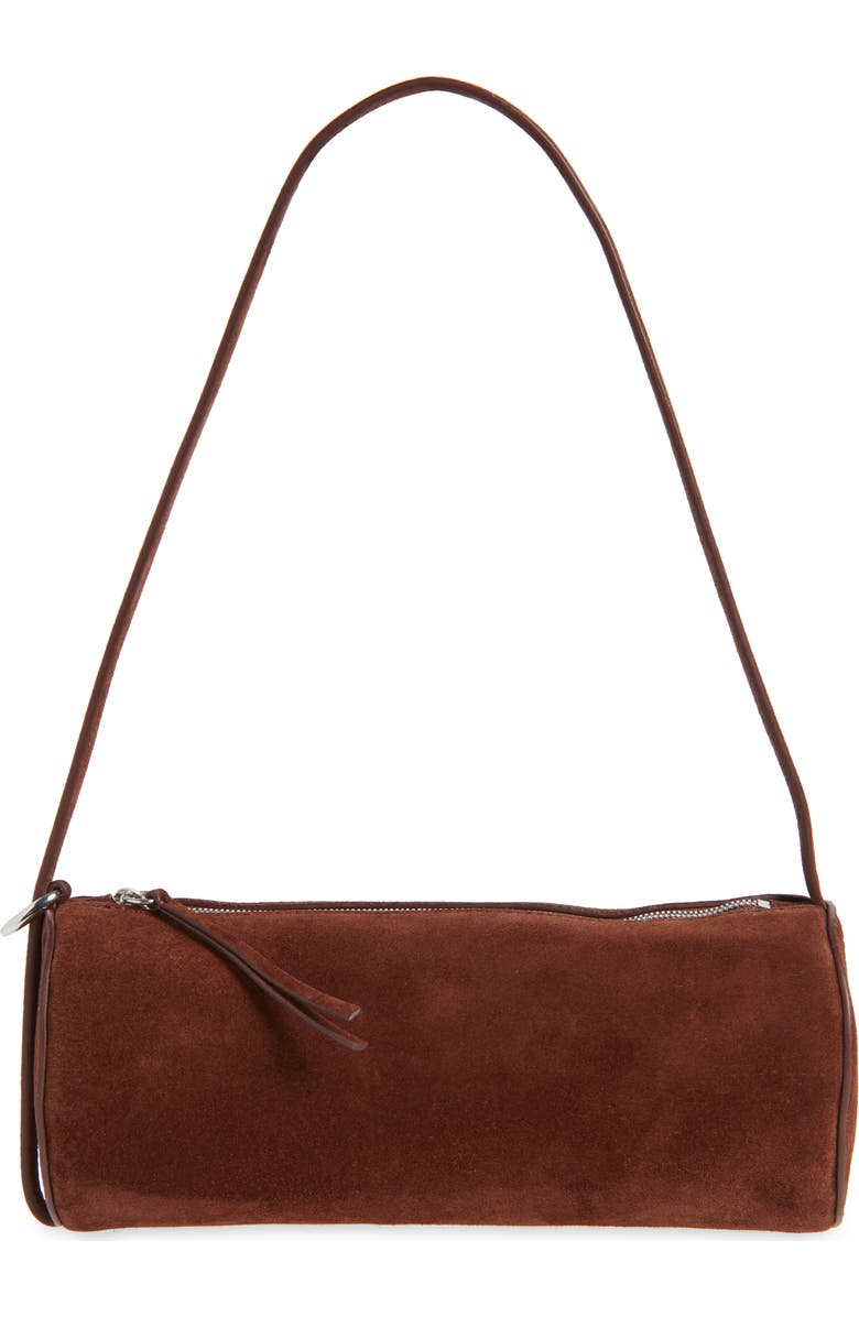 Reformation Simona Cylinder Shoulder Bag, Main, color, Espresso Suede