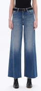 Bayeas High Waist Raw Hem Wide Leg Jeans