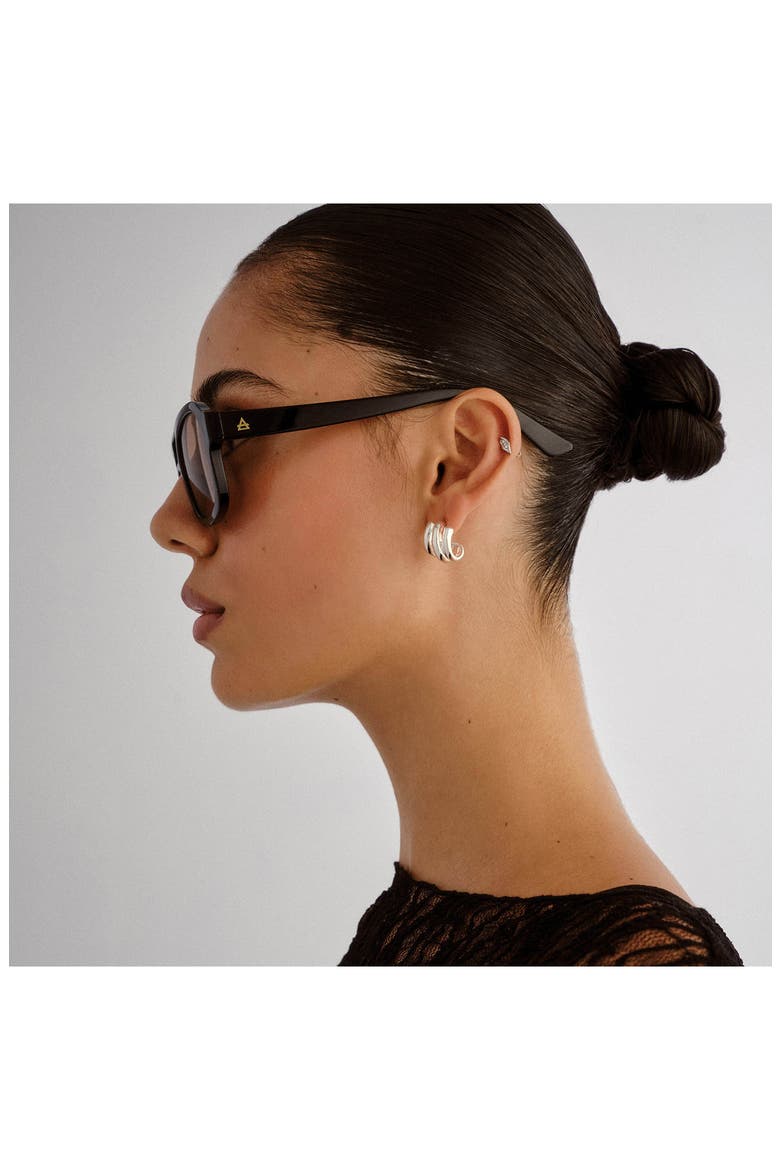 Aquarius 55mm Gradient Aviator Sunglasses, Alternate, color, BLACK / TAN TINT