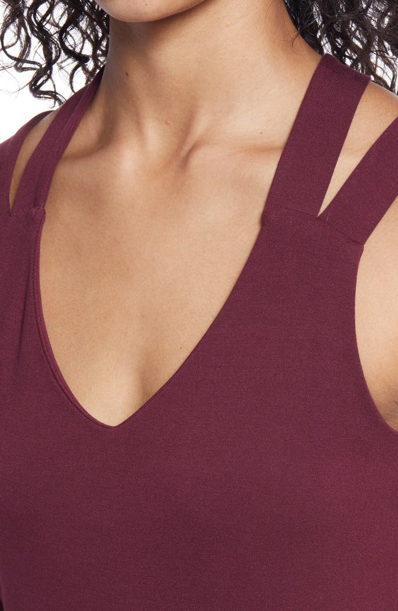 Loveappella Strappy Layering Tank, Alternate, color, Burgundy