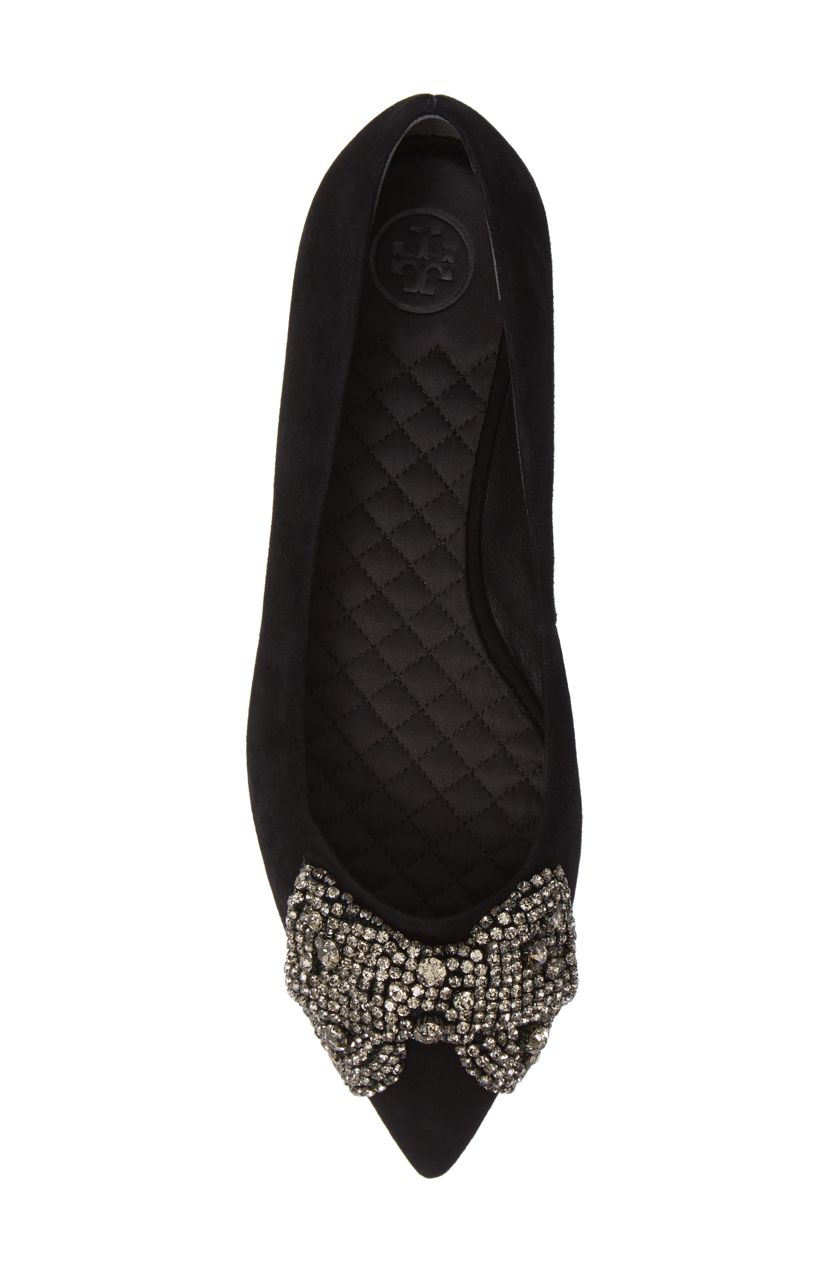 Esme Crystal Bow Flat, Alternate, color, PERFECT BLACK/ BLACK DIAMOND