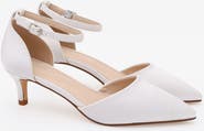 Kailee P Farah Satin pointed toe Kitten Low Heel Wedding Shoes