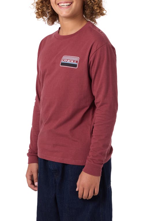 O'neill Kids' Banner Long Sleeve Cotton Graphic T-shirt In Burgundy