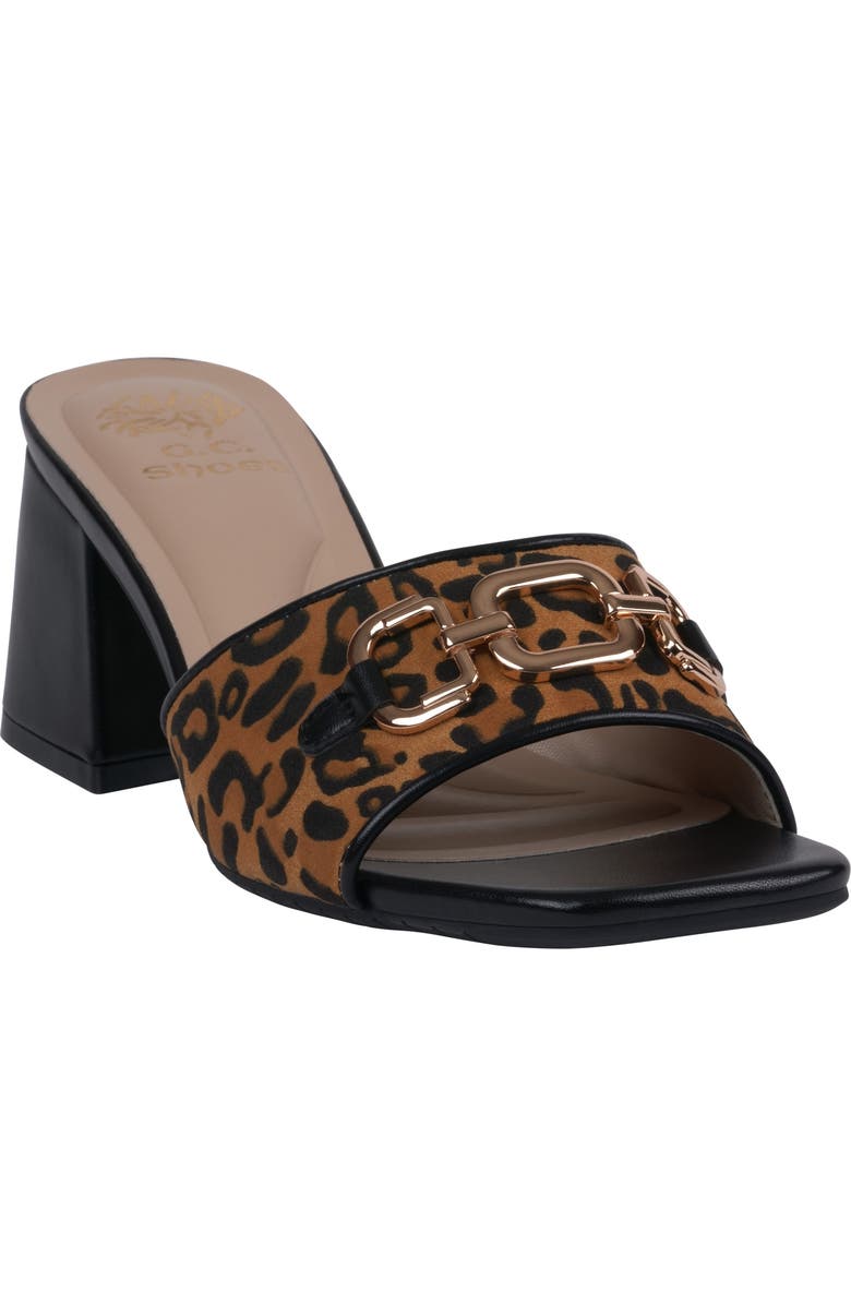 GC SHOES Wanda Block Heel Sandal, Main, color, Black/ Leopard