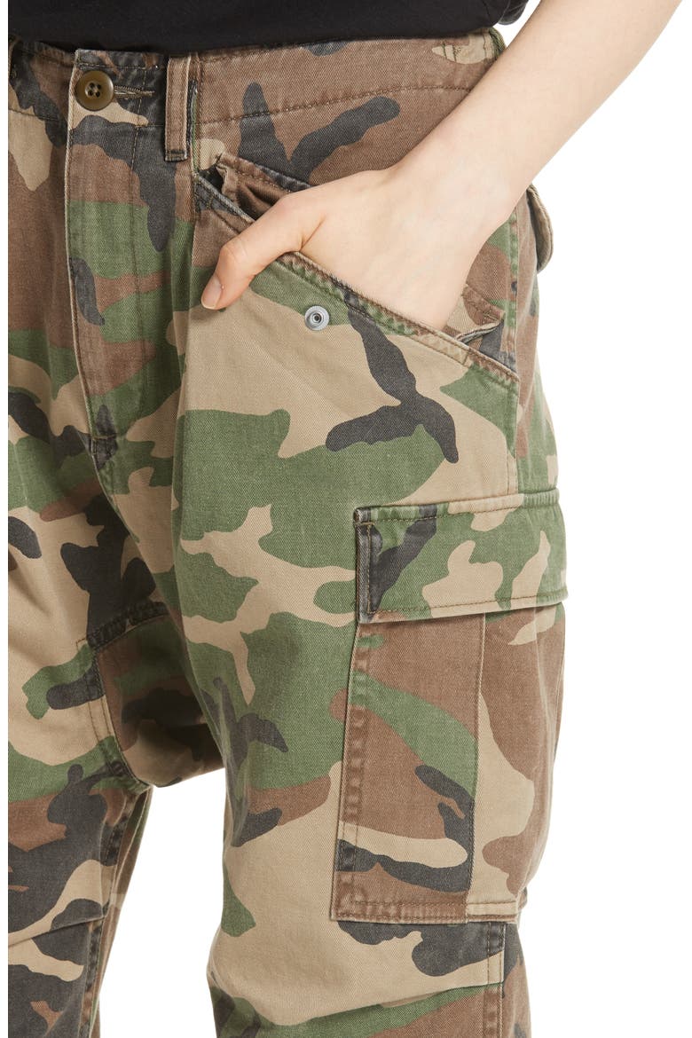 Camo Harem Pants with Sweat Cuffs, Alternate, color, CAMO W/ ORANGE COMBO