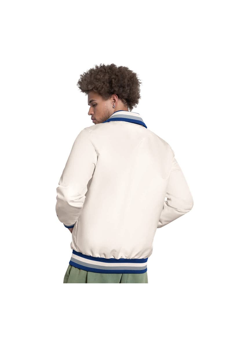 Men's Starter White Los Angeles Dodgers The Captain Cooperstown Logo Full-Zip Varsity Jacket, Alternate, color, White