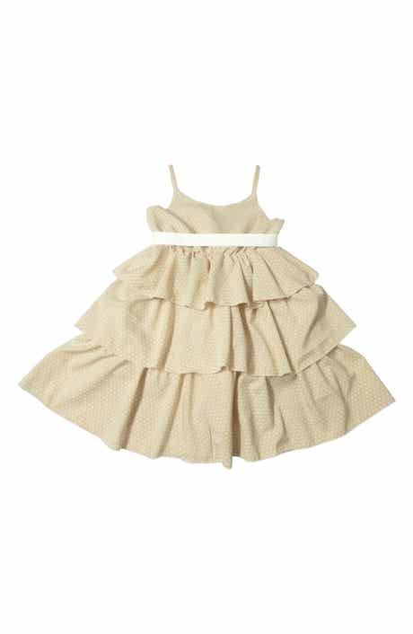 Kids' Polka Dot Tiered Party Dress