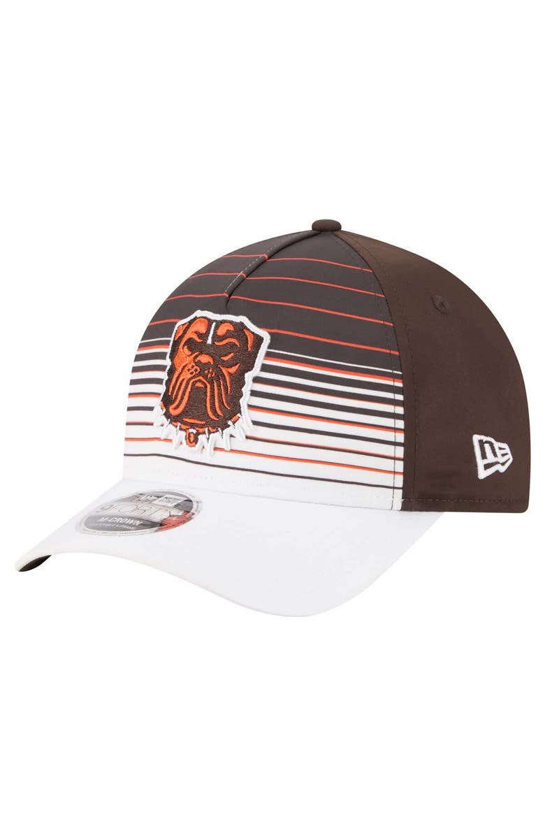 New Era Men's New Era  White/Brown Cleveland Browns Adventure Gradient 9FORTY M-Crown A-Frame Adjustable Hat, Main, color, White