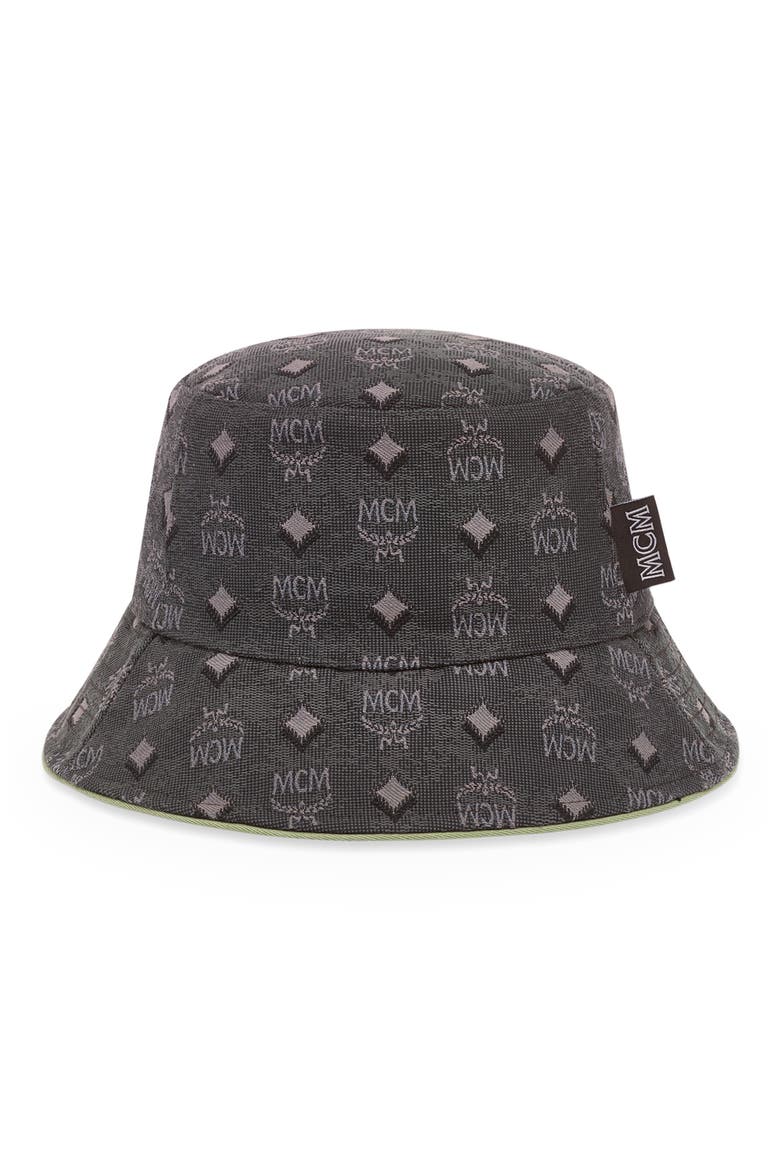 Jacquard Bucket Hat, Alternate, color, DARK GREY