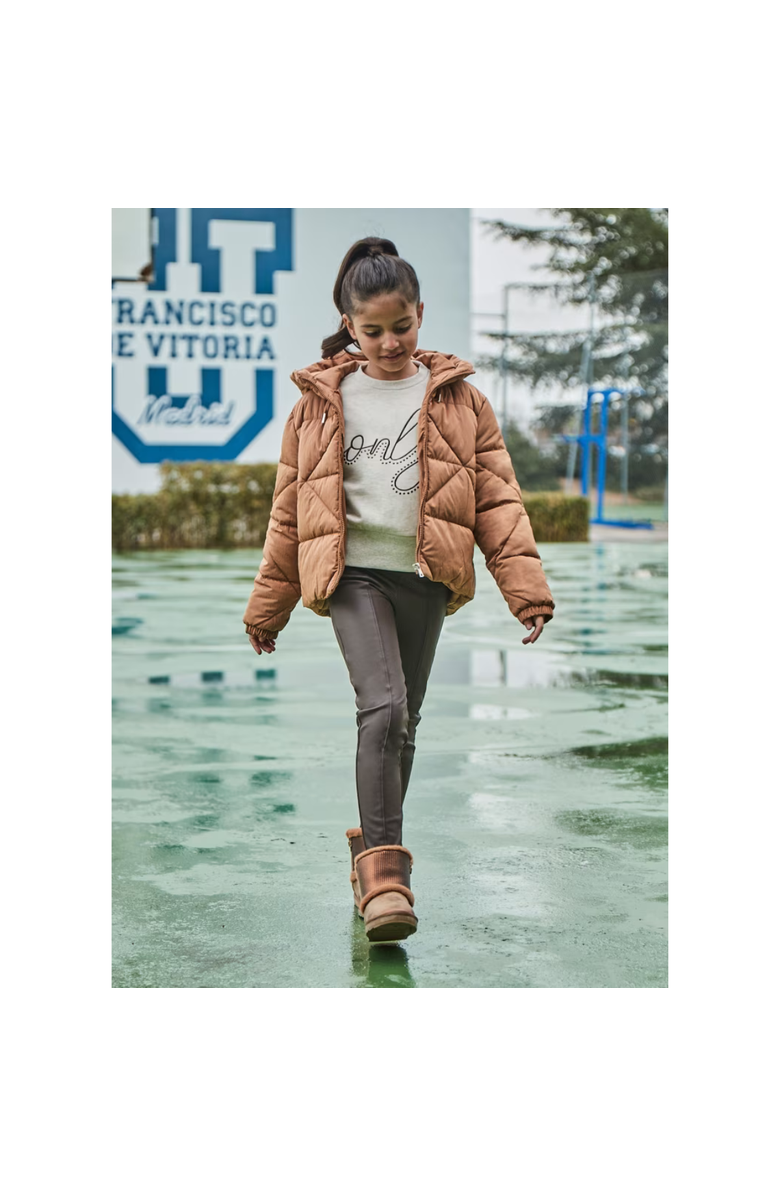 Mayoral Faux Leather Leggings, Alternate, color, Chocolate