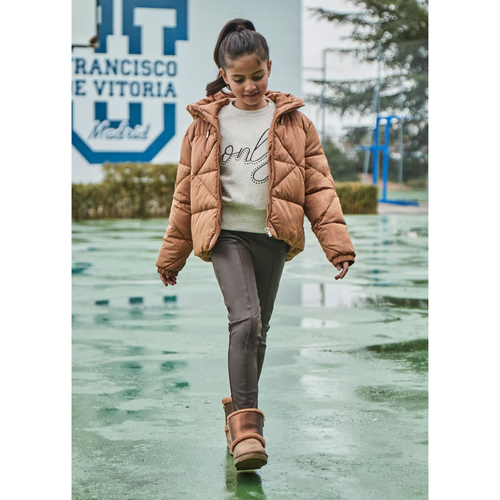 Mayoral Leather-effect Leggings In Brown