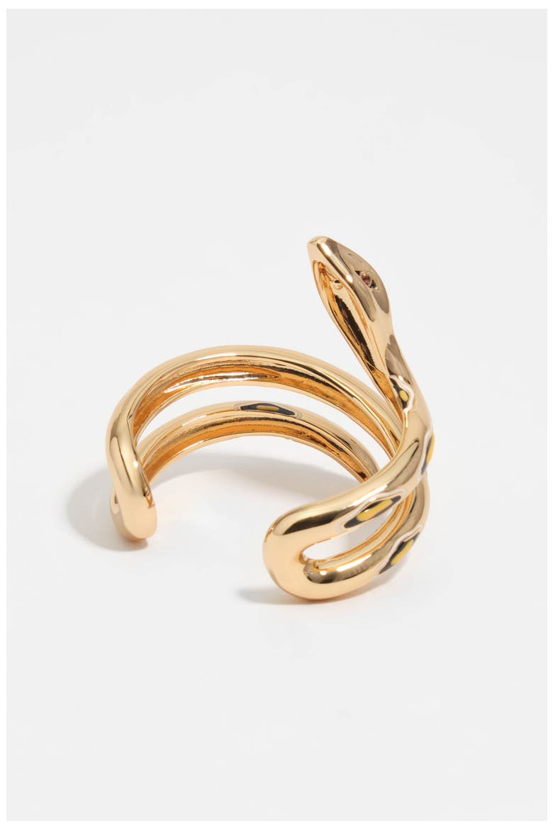 Gold snake bracelet, Alternate, color, GOLD