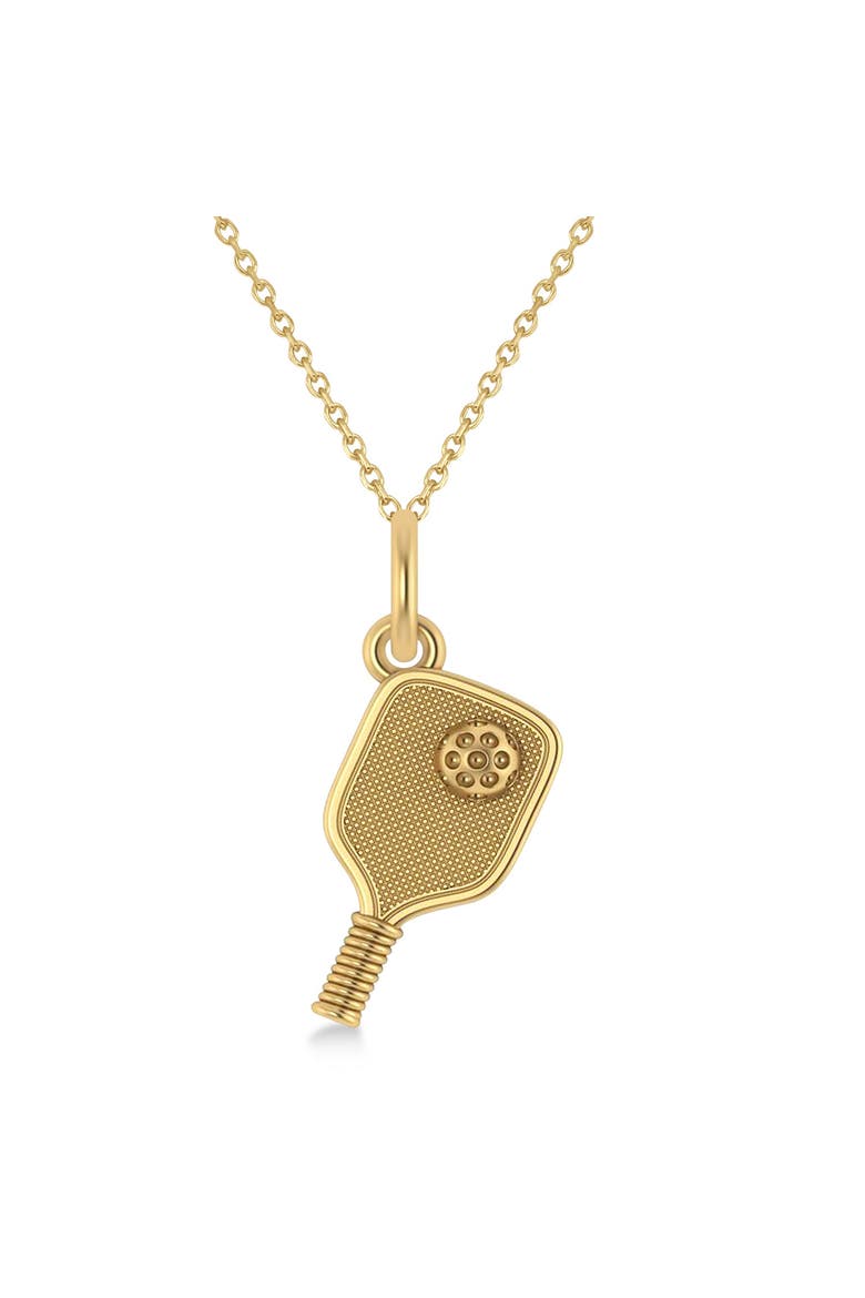 Womens Pickleball Paddle Pendant Necklace 14K, Main, color, Yellow Gold