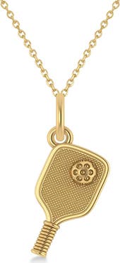 ALLUREZ Womens Pickleball Paddle Pendant Necklace 14K