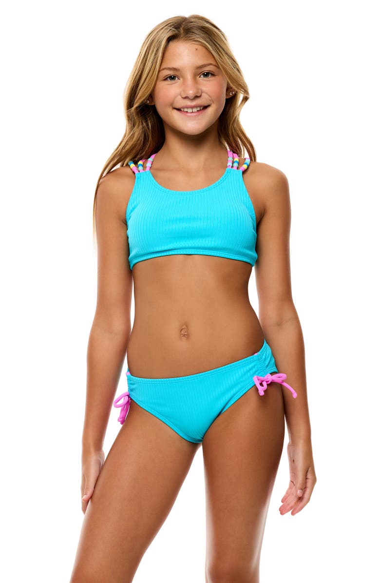 Beach Lingo Kids' Beaded Strappy Two-Piece Swimsuit, Alternate, color, Pool Party