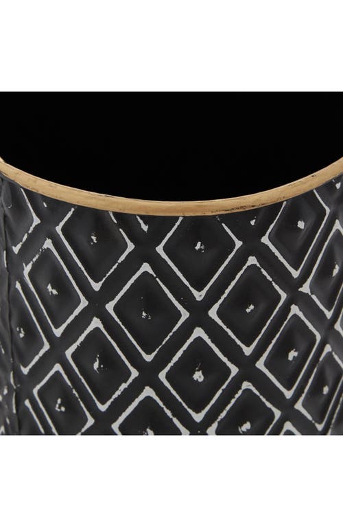 Uma Farmhouse Set Of 2 Metal Canisters In Black