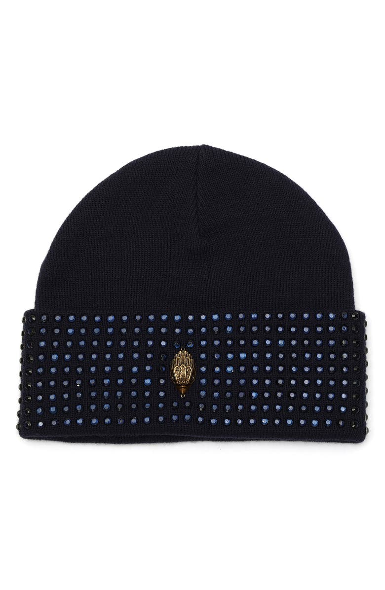 Kurt Geiger London Crystal Cuff Beanie, Main, color, Plumage