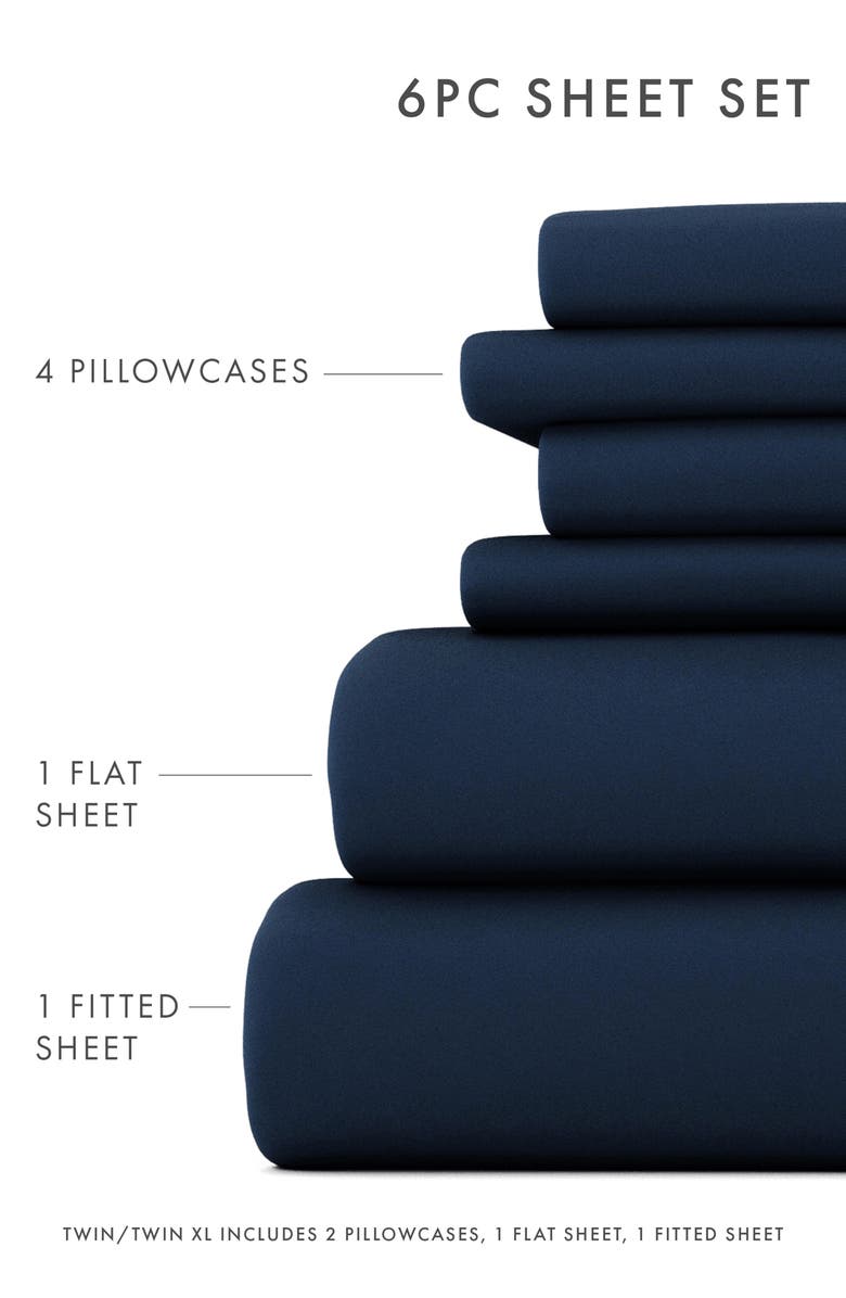 Premium Ultra Soft 6 Piece Microfiber Solid Sheet Set