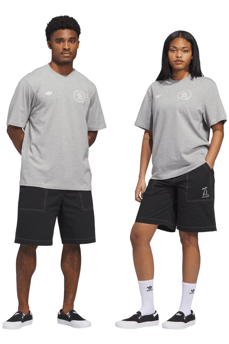 Mark Gonzales Skateboard Twill Shorts, Alternate, color, BLACK