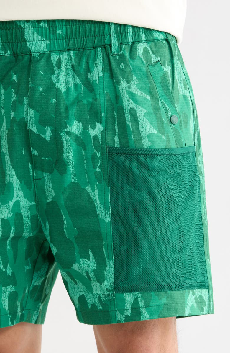MALBON Mesh Basket Pocket Shorts, Alternate, color, Divot Camo Jungle