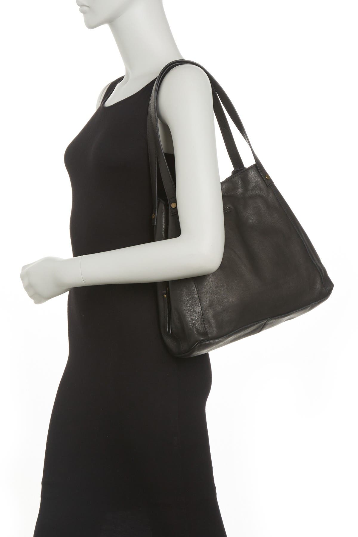 AMERICAN LEATHER CO. Liberty Shopper Bag, Alternate, color, Black