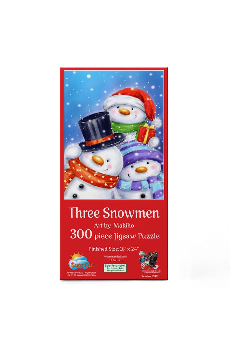 Three Snowmen 300 piece Jigsaw Puzzle for Adults, Alternate, color, Multicolor