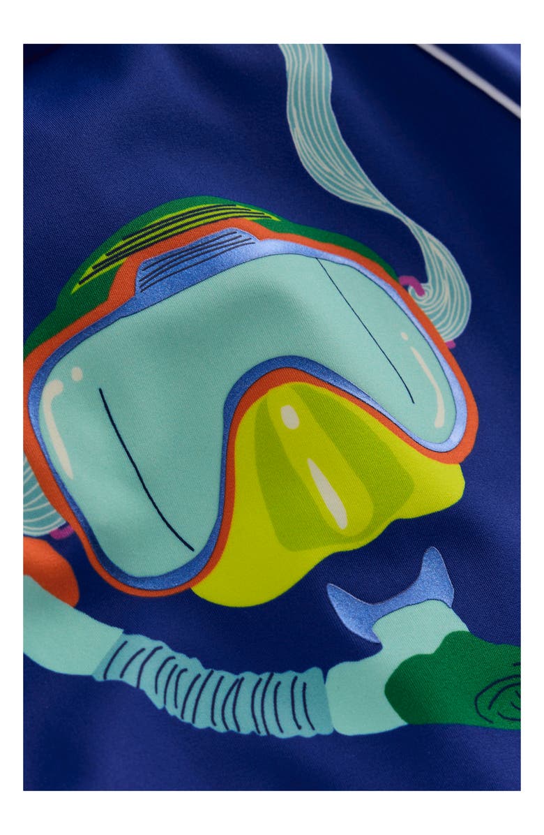 Mini Boden Kids' Sun Safe Fun Long Sleeve Rashguard, Alternate, color, Blue Scuba Mask