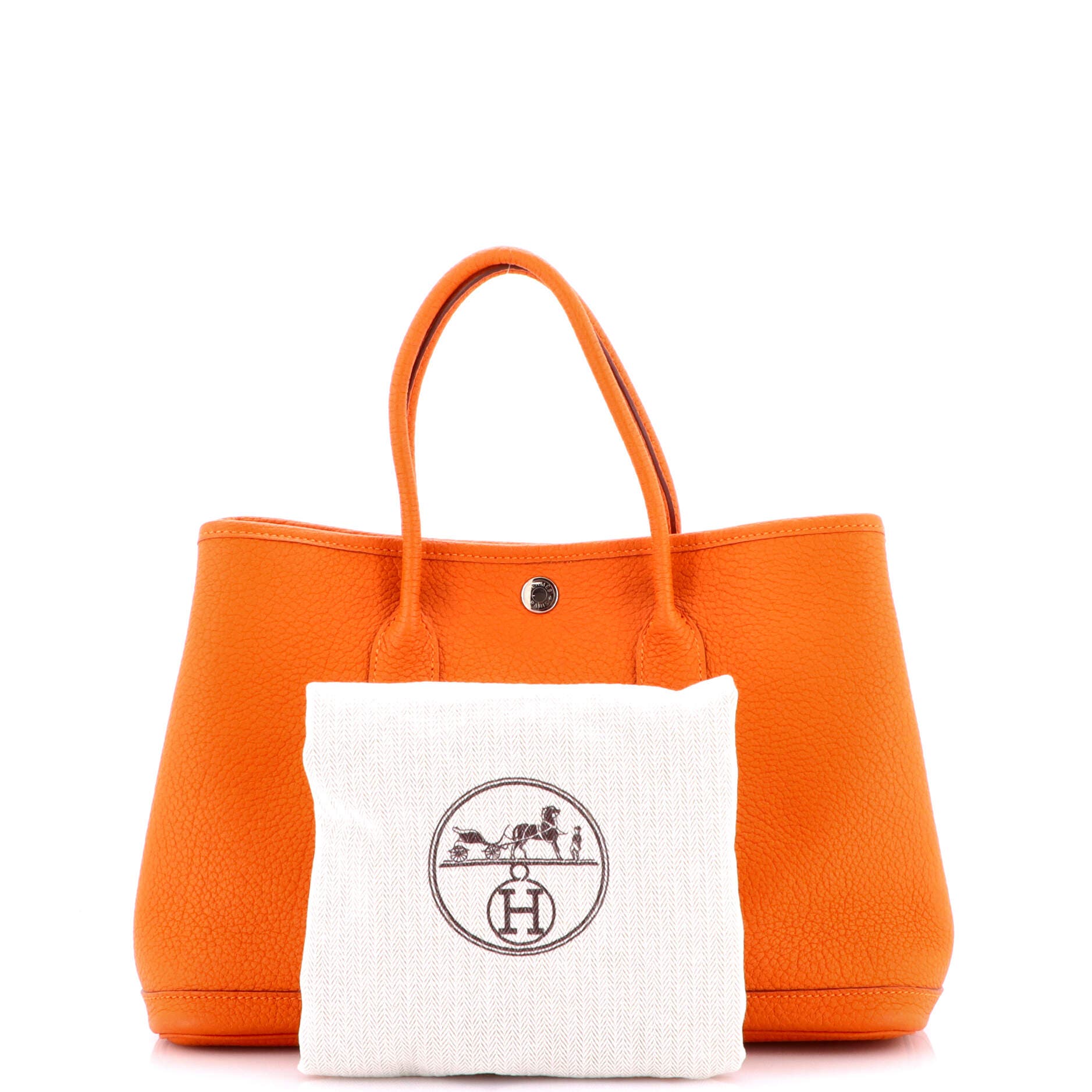 Pre-Owned Hermes Garden Party Tote Leather 30, Alternate, color, Orange H