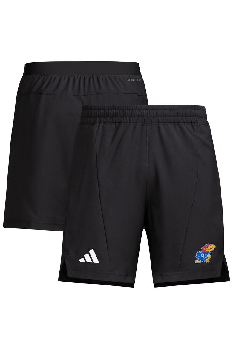 Men's adidas Black Kansas Jayhawks Program Woven Training Shorts, Alternate, color, Black