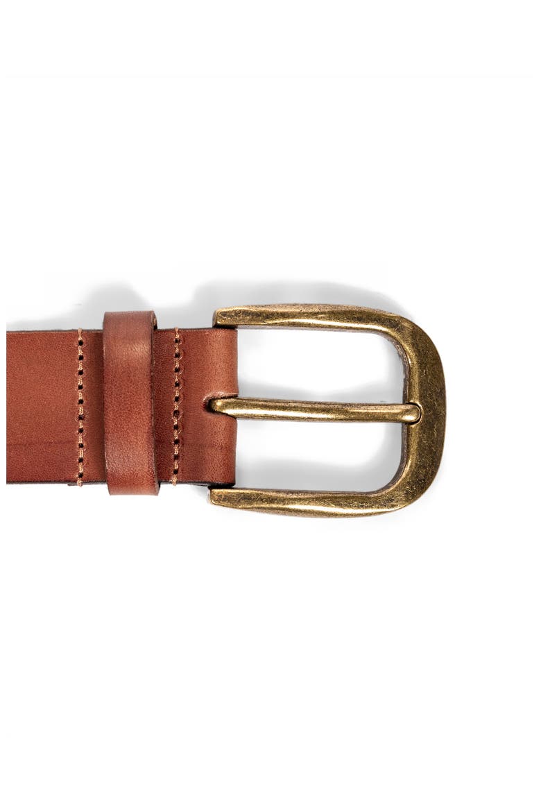 Stud Leather Belt, Alternate, color, BROWN