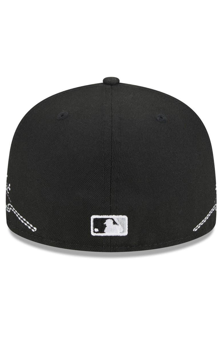 New Era Men's New Era Black Chicago White Sox Tonal Wave 59FIFTY Fitted Hat, Alternate, color,