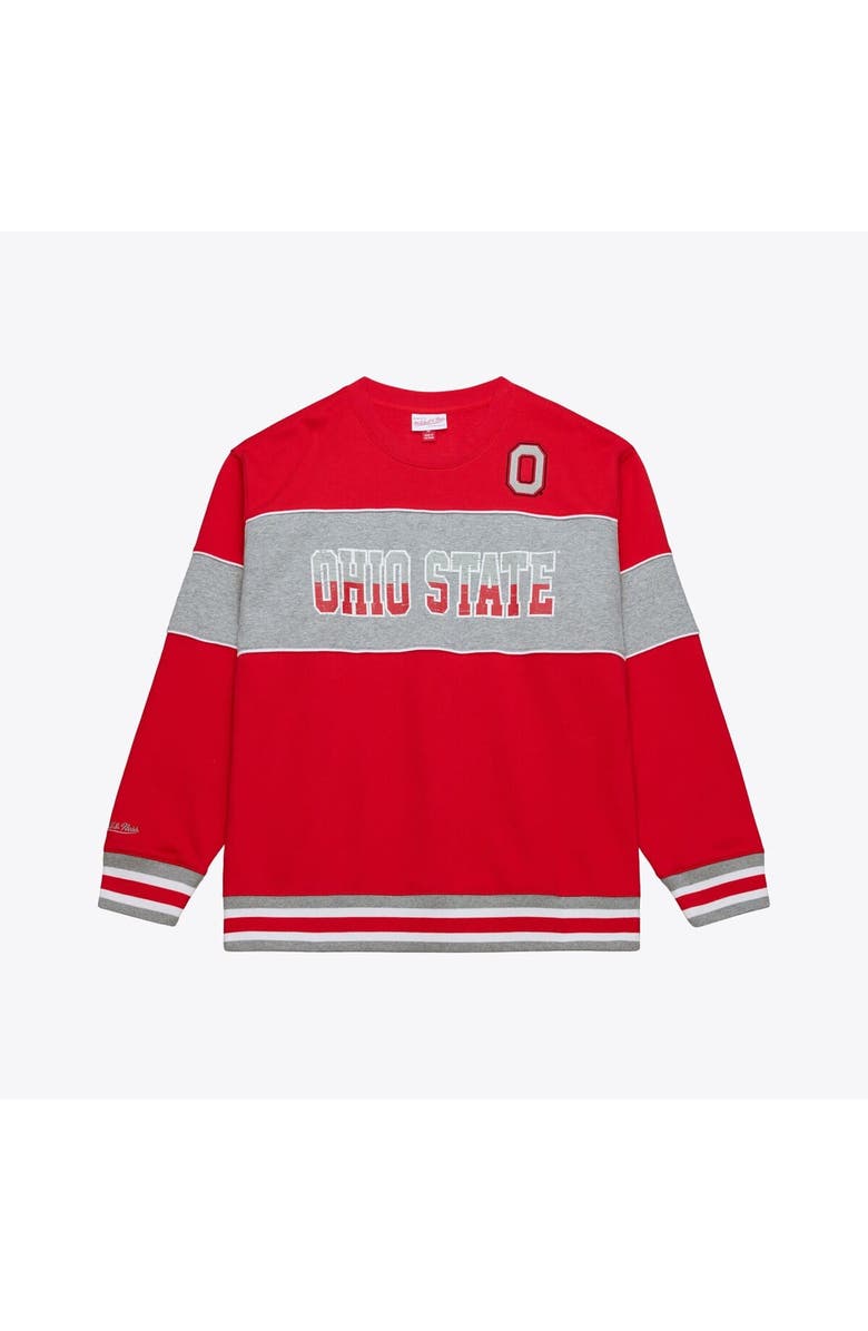 Mitchell & Ness Men's Mitchell & Ness  Scarlet Ohio State Buckeyes Fleece Sweatshirt, Main, color, Scarlet