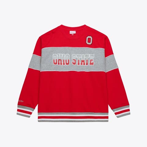 Men's Mitchell & Ness  Scarlet Ohio State Buckeyes Fleece Sweatshirt
