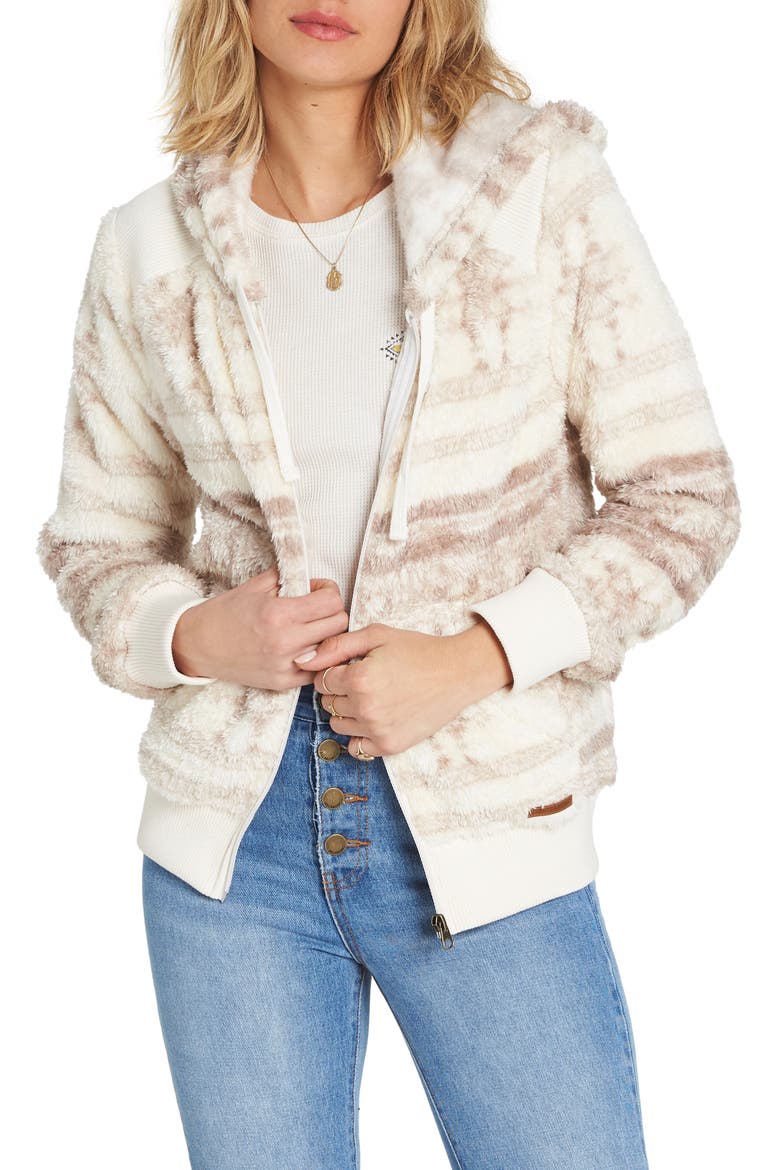 Cozy Down Fleece Hoodie, Main, color, NEUTRAL