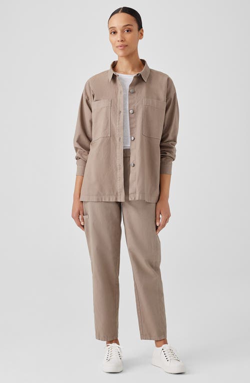 Eileen Fisher Cotton Hemp Stretch Shirt Jacket In Briar